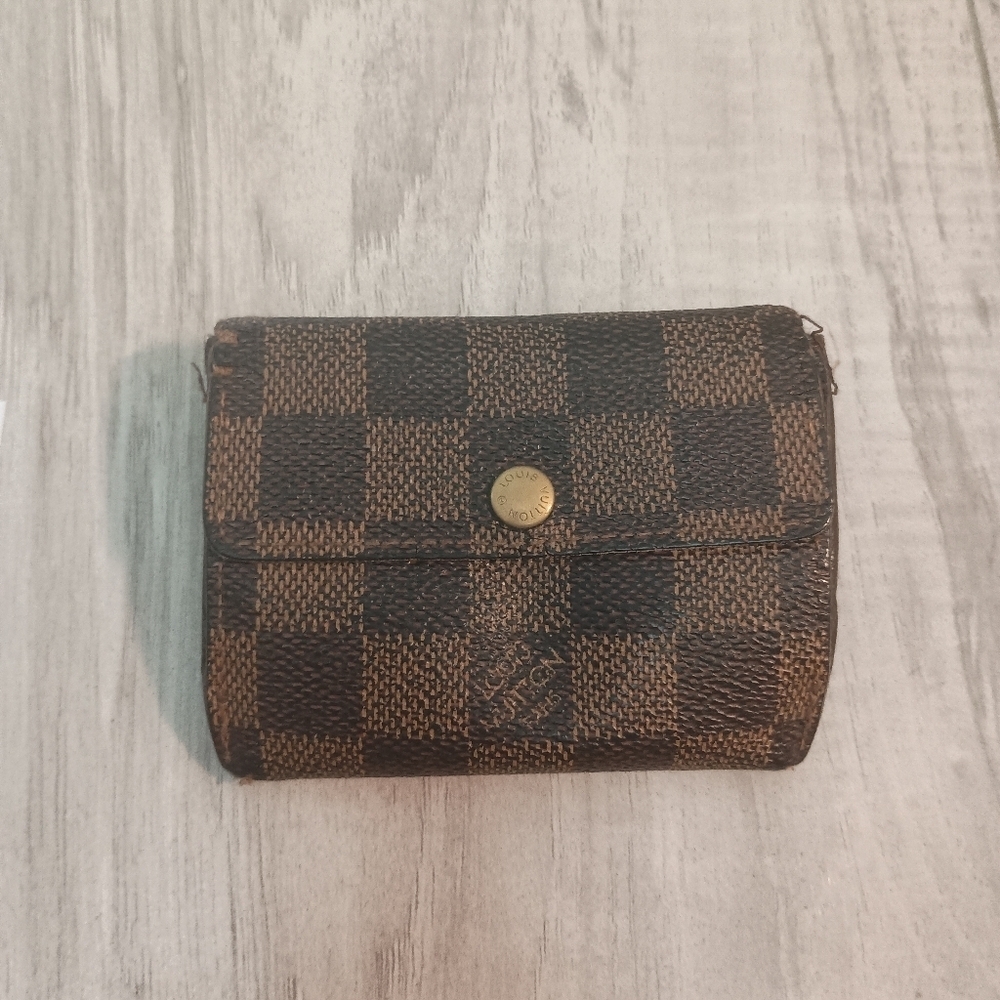 LOUIS VUITTON Coin Case Ludlow Damier Ebene Brown PVC Mens - Picture 2 of 12